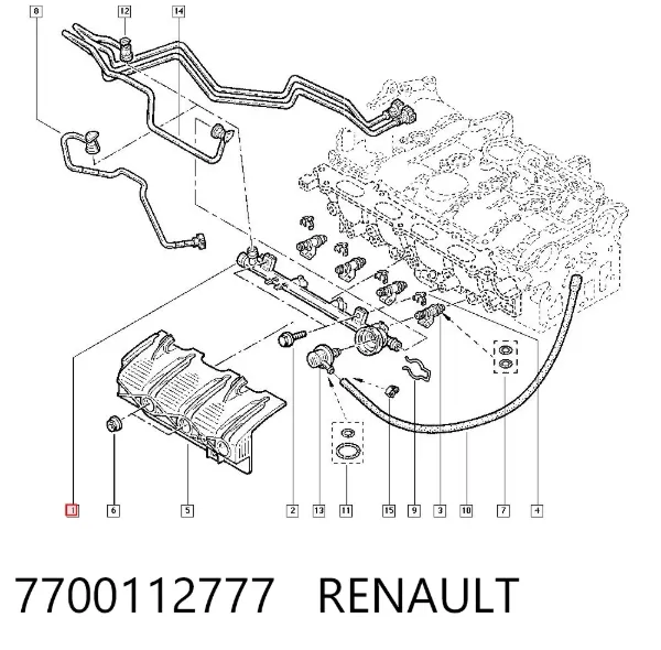 Distribuidor de combustível (rampa) 7700112777 Renault (RVI)