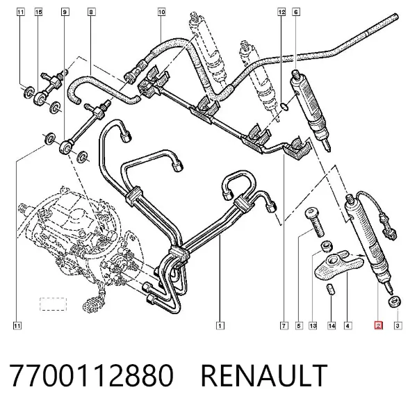 Injetor de injeção de combustível 7700112880 Renault (RVI)