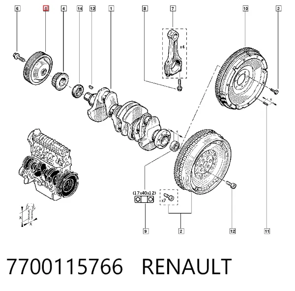 Polia de cambota 7700115766 Renault (RVI)