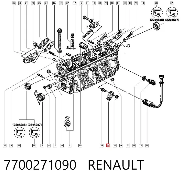 Sensor de detonação 7700271090 Renault (RVI)
