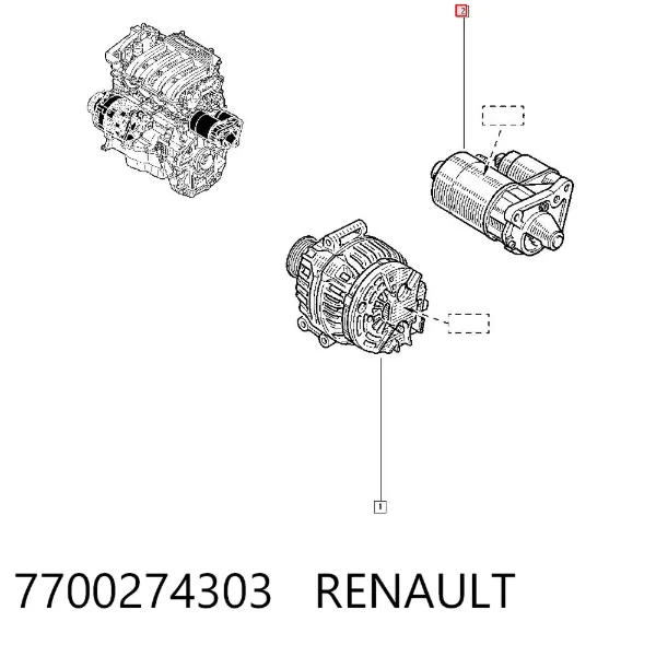 Motor de arranco 7700274303 Renault (RVI)