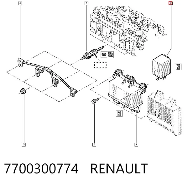 Relê das velas de incandescência 7700300774 Renault (RVI)