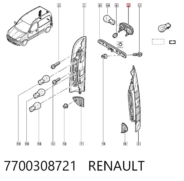 Sinal de parada traseiro adicional 7700308721 Renault (RVI)