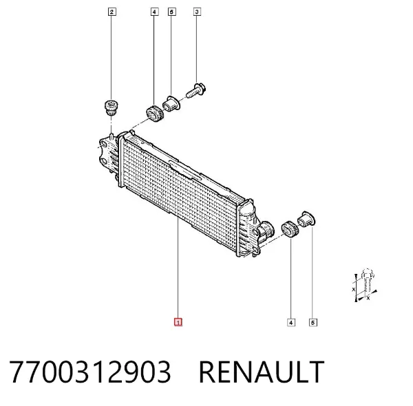 Radiador de intercooler 7700312903 Renault (RVI)
