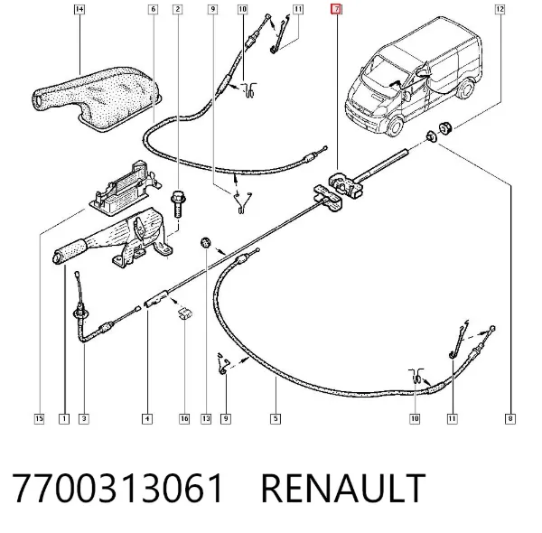 Regulador do freio de tambor traseiro 7700313061 Renault (RVI)