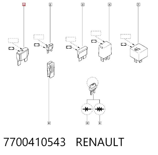 Dispositivo de segurança 7700410543 Renault (RVI)