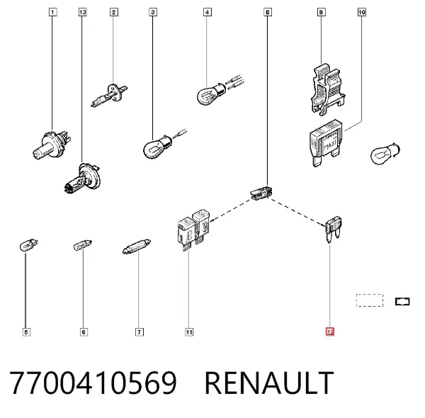 Dispositivo de segurança 7700410569 Renault (RVI)