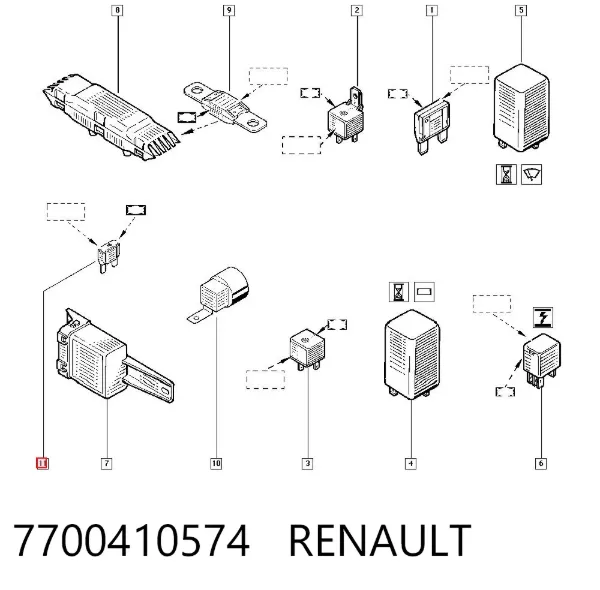 Dispositivo de segurança 7700410574 Renault (RVI)