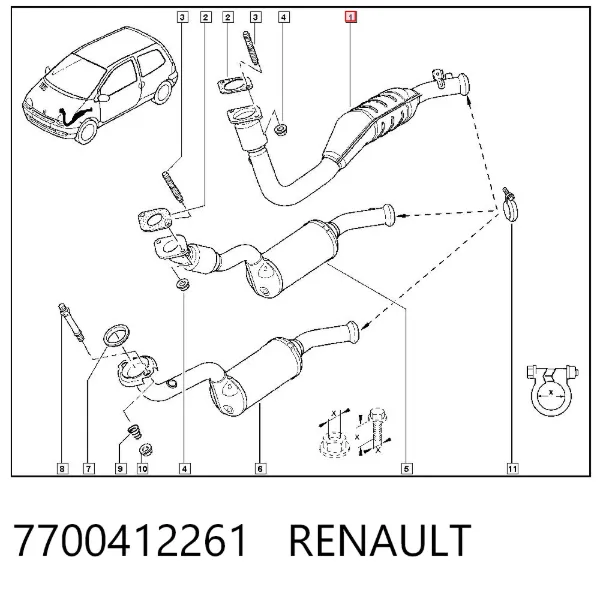 Convertidor - catalisador 7700412261 Renault (RVI)
