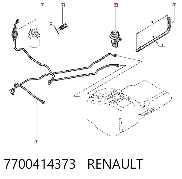 Interruptor de emergência de fornecimento de combustível 7700414373 Renault (RVI)