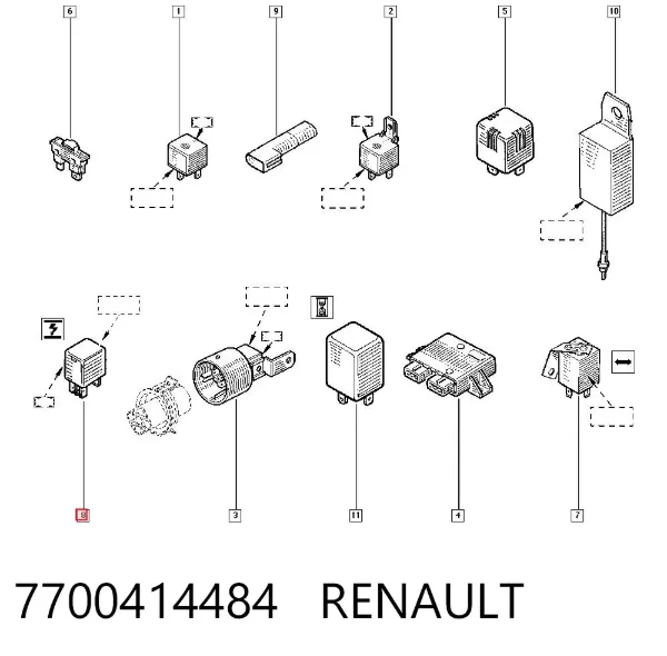 Relê do motor de arranco 7700414484 Renault (RVI)