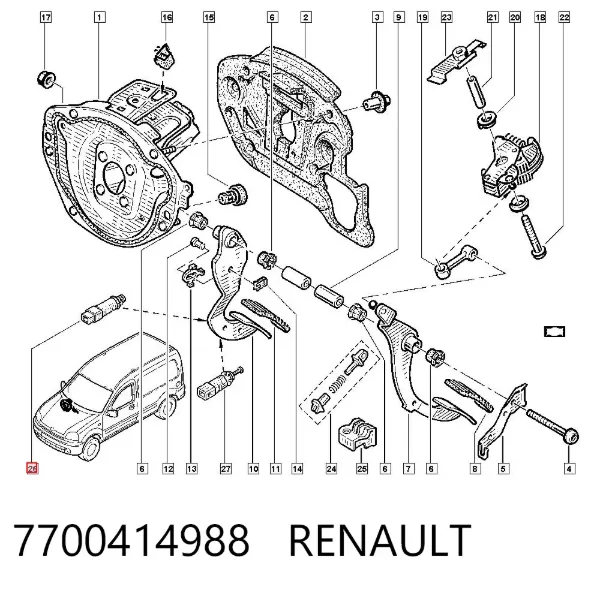 Sensor de ativação do sinal de parada 7700414988 Renault (RVI)