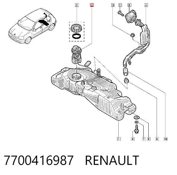 Sensor do nível de combustível no tanque 7700416987 Renault (RVI)