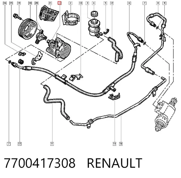 Bomba da Direção hidrâulica assistida 7700417308 Renault (RVI)