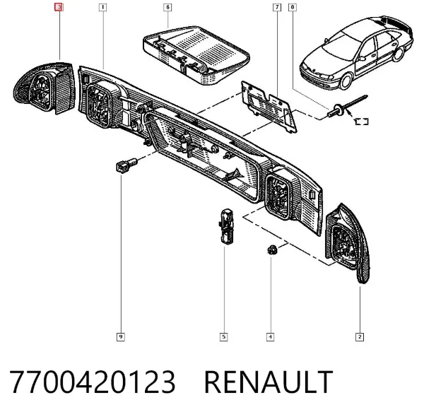 Lanterna traseira direita 7700420123 Renault (RVI)