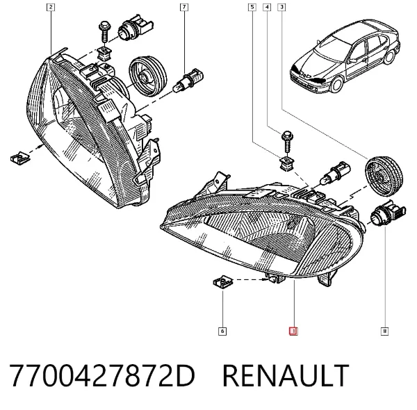 Luz esquerda 7700427872D Renault (RVI)