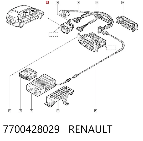Mostrador multifuncional 7700428029 Renault (RVI)
