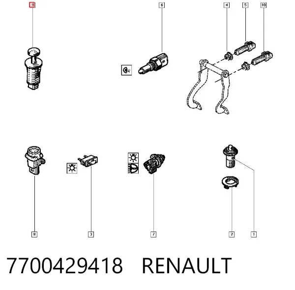 Sensor de abertura de tampa de porta-malas/da porta traseira (de tampa de alcapão) 7700429418 Renault (RVI)