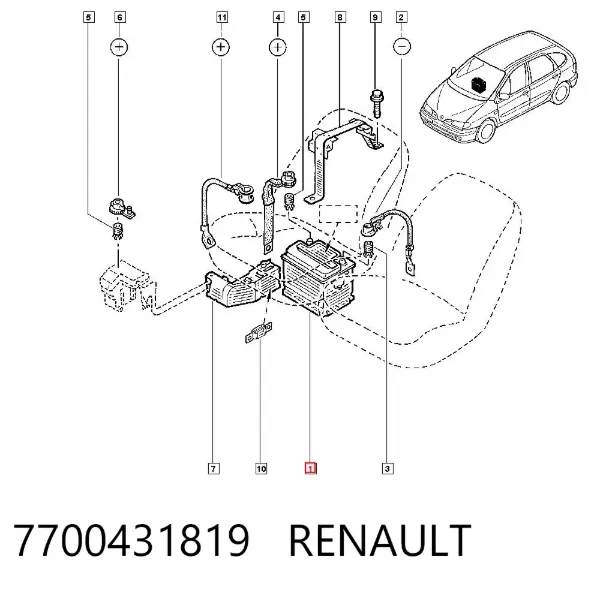 Bateria recarregável (PILHA) 7700431819 Renault (RVI)
