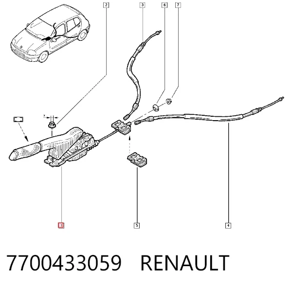 Avalanca do freio de estacionamento 7700433059 Renault (RVI)