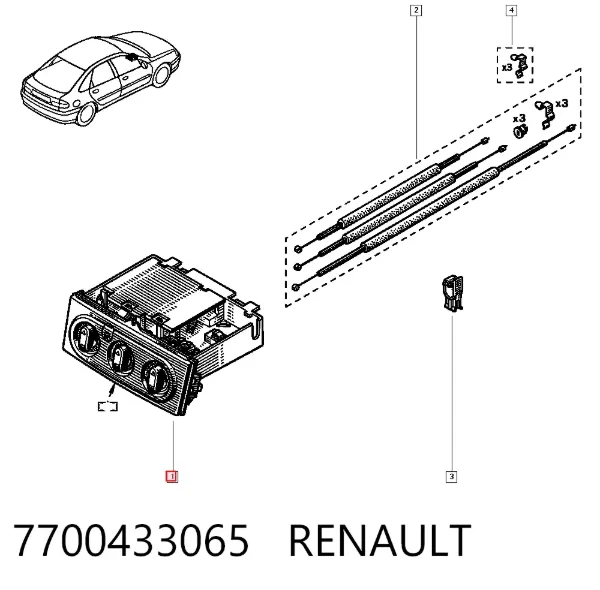 Unidade de controlo dos modos de aquecimento/condicionamento 7700433065 Renault (RVI)