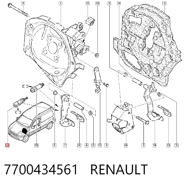 Sensor de ativação do sinal de parada 7700434561 Renault (RVI)