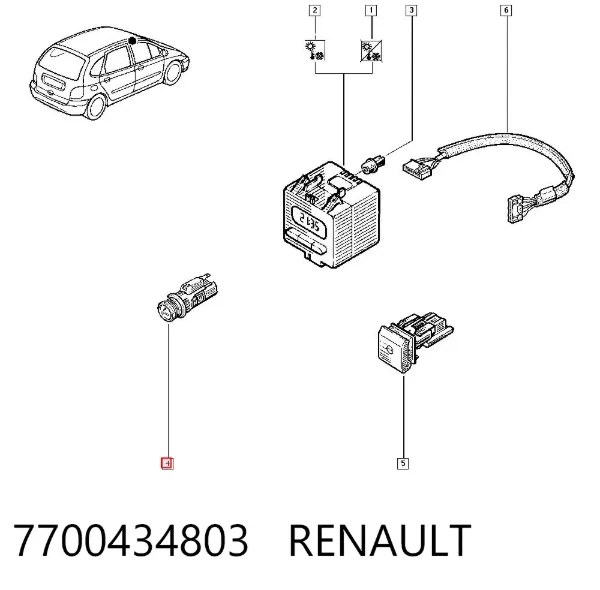 Acendedor de cigarros 7700434803 Renault (RVI)
