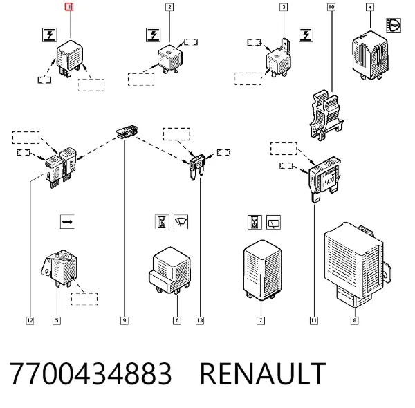 Relê do motor de arranco 7700434883 Renault (RVI)