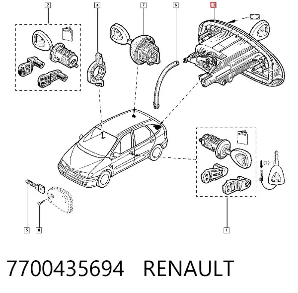 Puxador externo de tampa de porta-malas (de 3ª/5ª porta traseira) 7700435694 Renault (RVI)