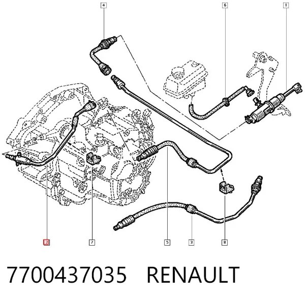 Tubo de embraiagem 7700437035 Renault (RVI)