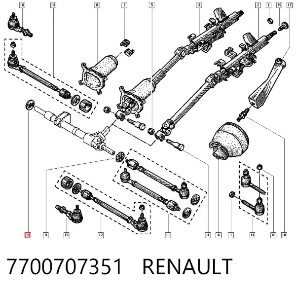 Kit de reparação de argola da suspensão de lâminas 7700707351 Renault (RVI)