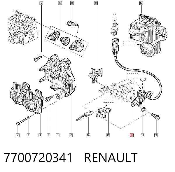 Sensor de posição (de revoluções) de cambota 7700720341 Renault (RVI)