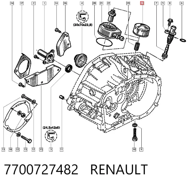 Filtro de óleo 7700727482 Renault (RVI)
