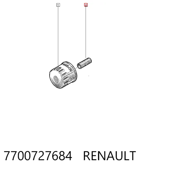 Tubo de ligação (parafuso) do filtro de óleo 7700727684 Renault (RVI)
