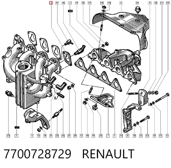 Vedante de tubo coletor de admissão Renault 21 L48