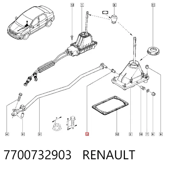 Bucha do mecanismo de mudança (de ligação) 7700732903 Renault (RVI)