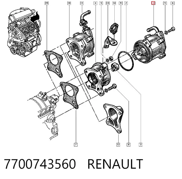 Bomba a vácuo 7700743560 Renault (RVI)