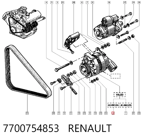 Gerador 7700754853 Renault (RVI)