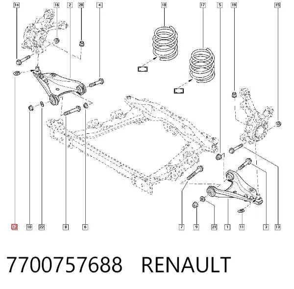 Proteção de apoio esférico 7700757688 Renault (RVI)