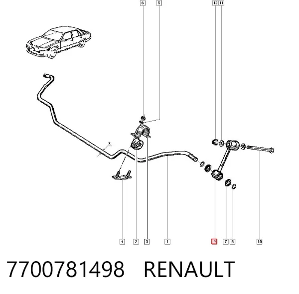 Montante de estabilizador dianteiro 7700781498 Renault (RVI)