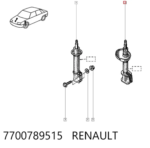 Amortecedor dianteiro 7700789515 Renault (RVI)