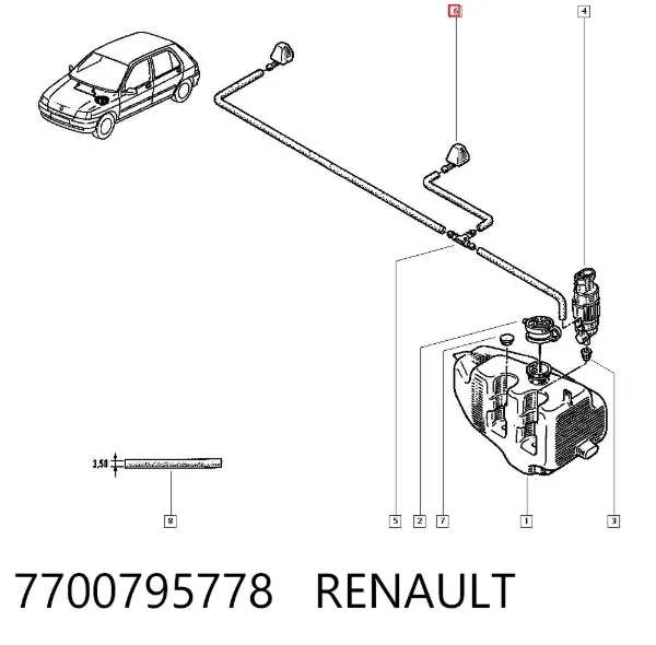 Injetor de fluido para lavador de pára-brisas 7700795778 Renault (RVI)