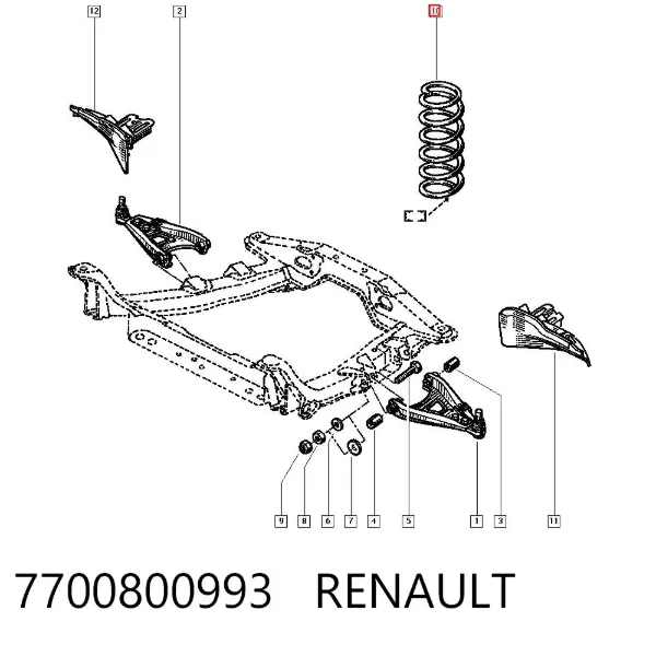 Mola dianteira 7700800993 Renault (RVI)