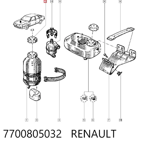 Tampa (tampão) do tanque de expansão 7700805032 Renault (RVI)