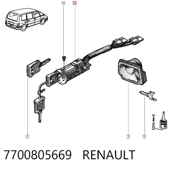 Fecho de ignição 7700805669 Renault (RVI)
