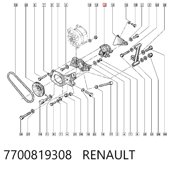 Bomba da Direção hidrâulica assistida 7700819308 Renault (RVI)