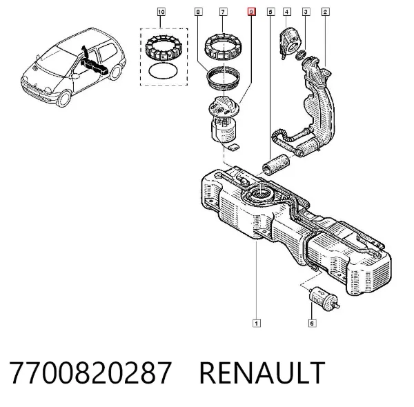 Módulo de bomba de combustível com sensor do nível de combustível 7700820287 Renault (RVI)