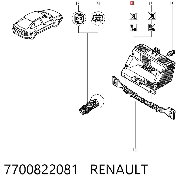 Mostrador multifuncional 7700822081 Renault (RVI)