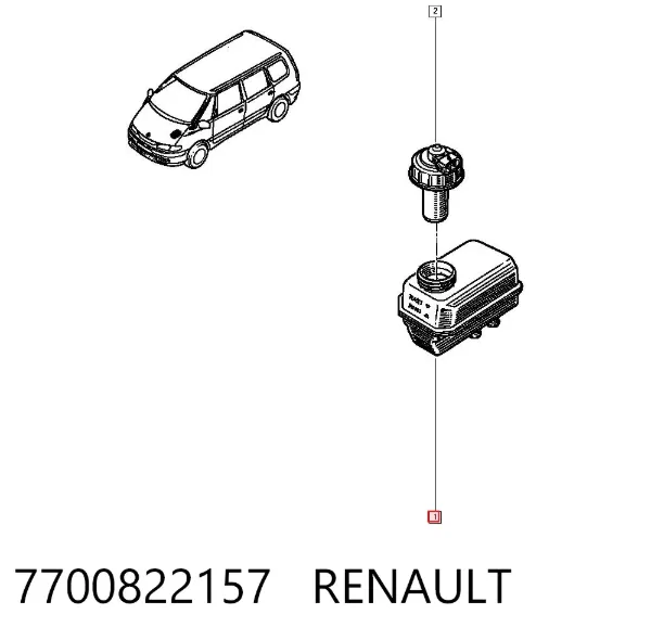 Tanque de cilindro mestre do freio (de fluido de freio) 7700822157 Renault (RVI)
