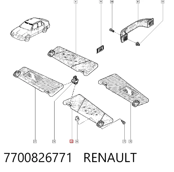 Pala contra o sol 7700826771 Renault (RVI)